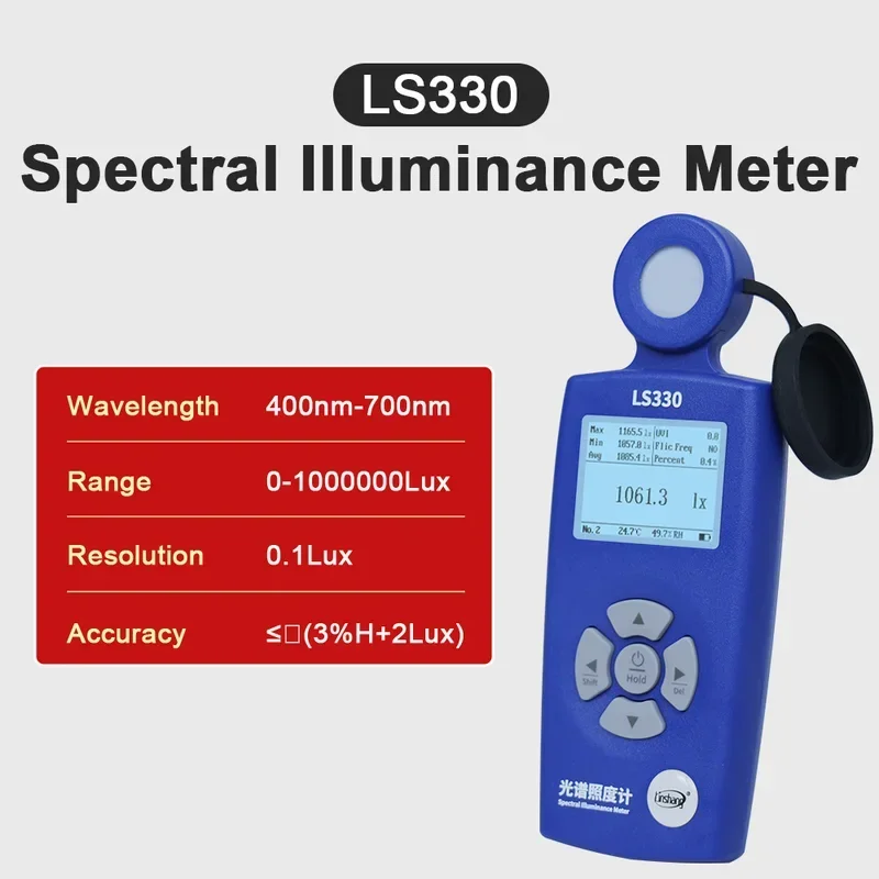 Luxmeter Cct Cri Luxometer Light Meter Professional Illuminometer High Precision Spectral Illuminance Meter LS330