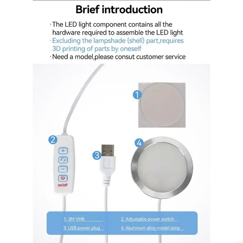 Conjunto lâmpada LED alumínio G8DF para impressoras 3D, exclui gabinete para amadores