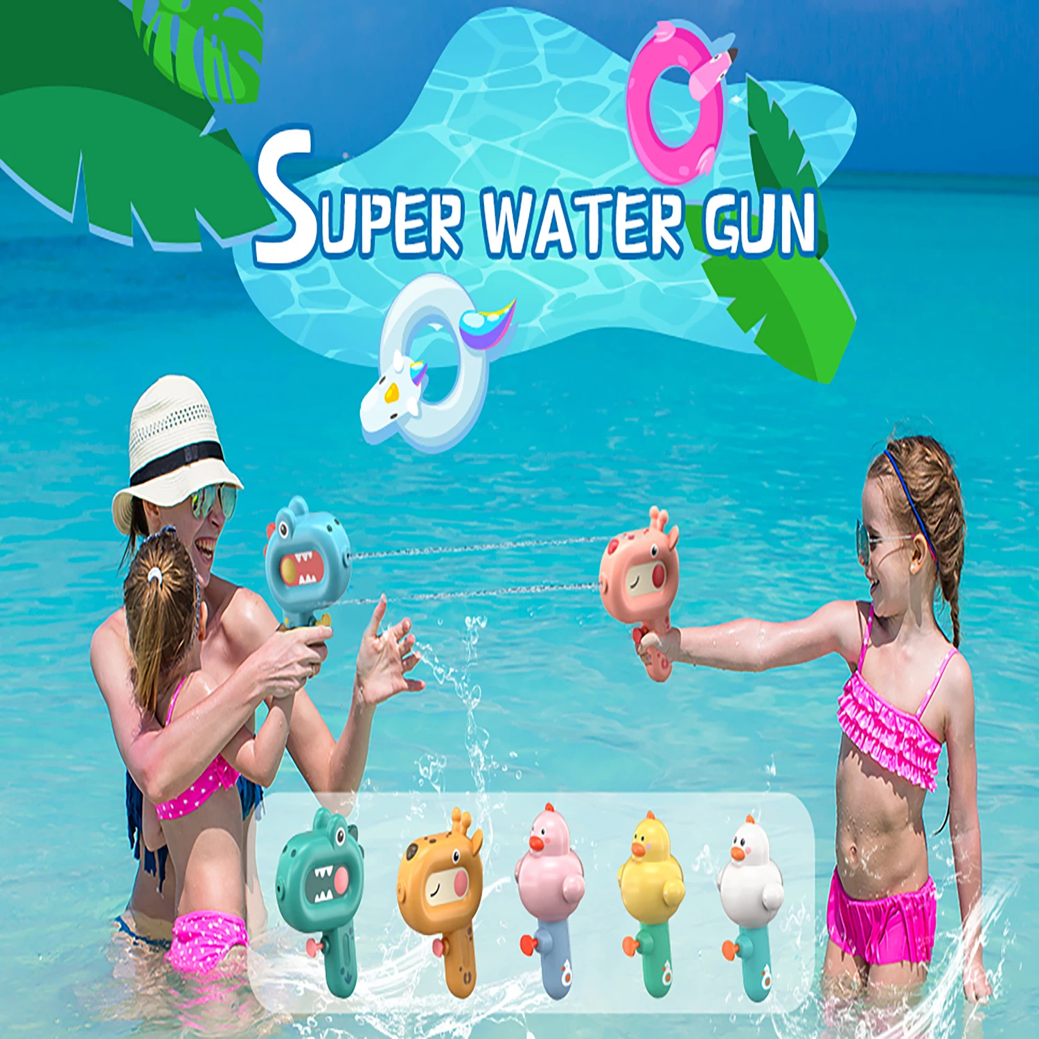 Animal Water Guns Toy for Kids, Summer Squirt Guns for 3+ Boys Girls Adults, Animal Shape Water Pistol for Summer Outdoor Play