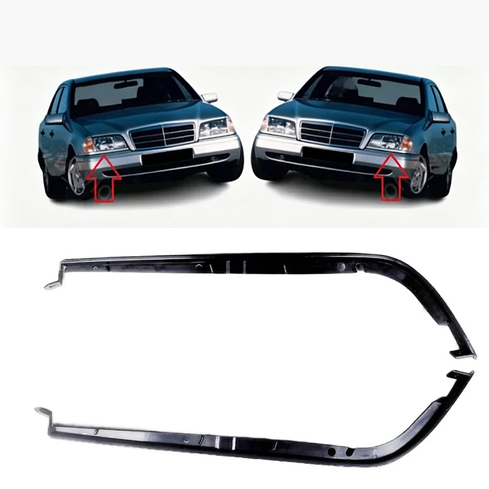 Black Plastic Headlight Lower Trim Strip for Mercedes-Benz C-Class W202 1998-2000 2 pcs Trim Replacement OEM Fit