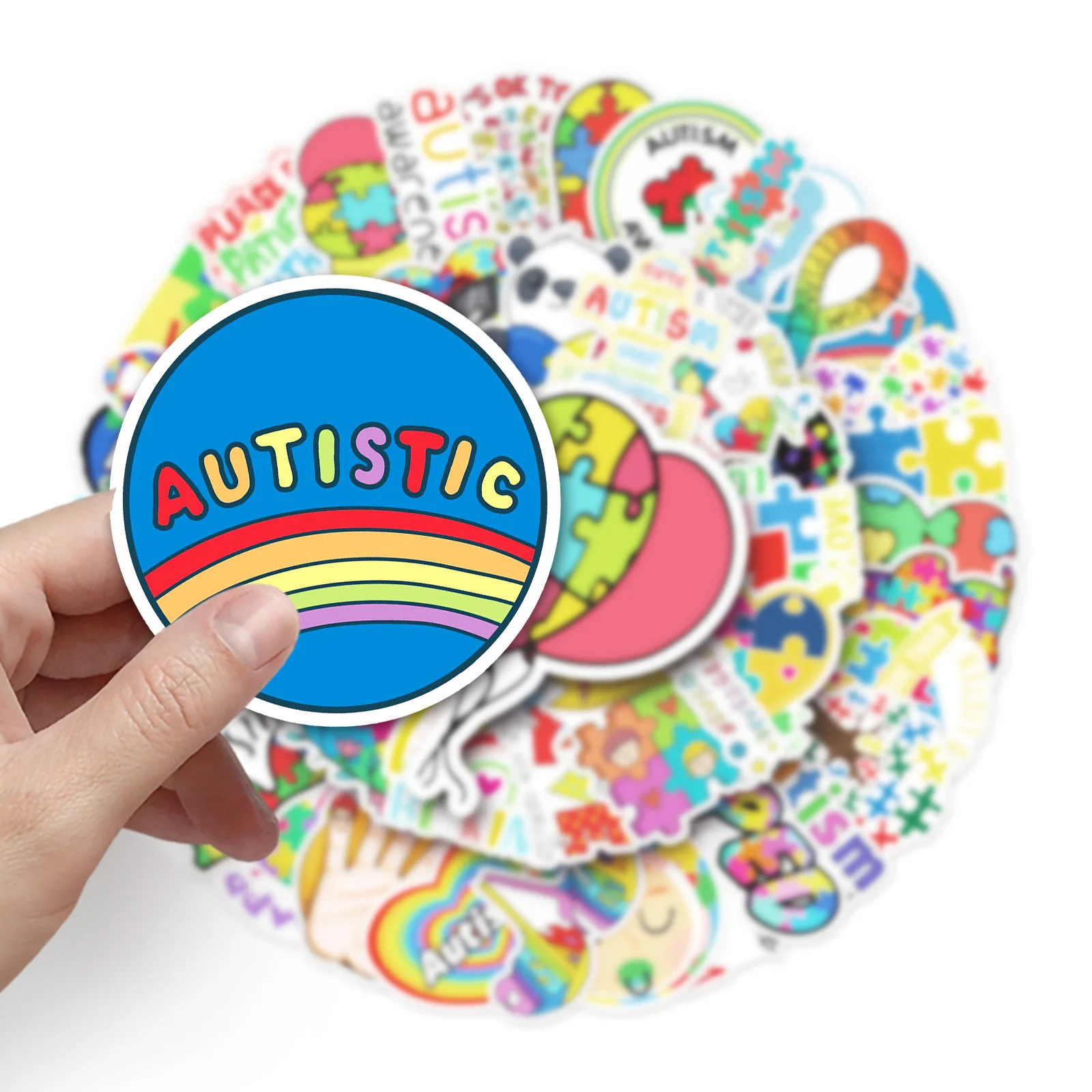 10/30/50pcs Caring Autism Cartoon Stickers Creative Skateboard Kids Toys Diy Fridge Laptop Hentai Decal Decor Stickers