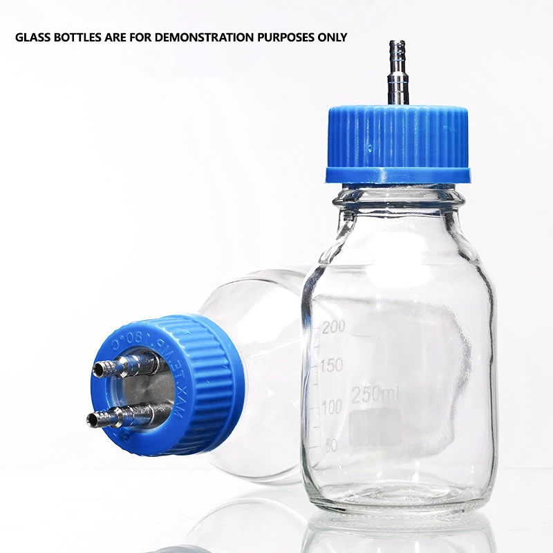 10 pieces of feeding bottle caps, GL45 stainless steel 4-way fermentation tank reagent bottle caps, headspace caps