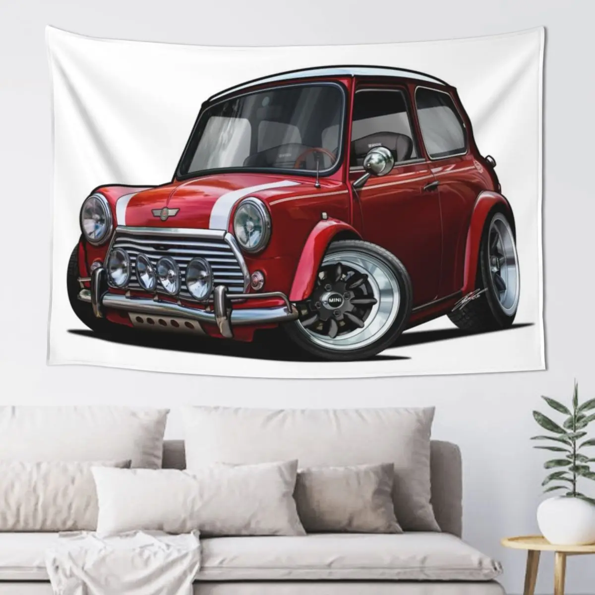 

Classic MiniCooper 1000 Tapestry Bed Room Decoration Aesthetic Room Decor For Bedroom Tapestry