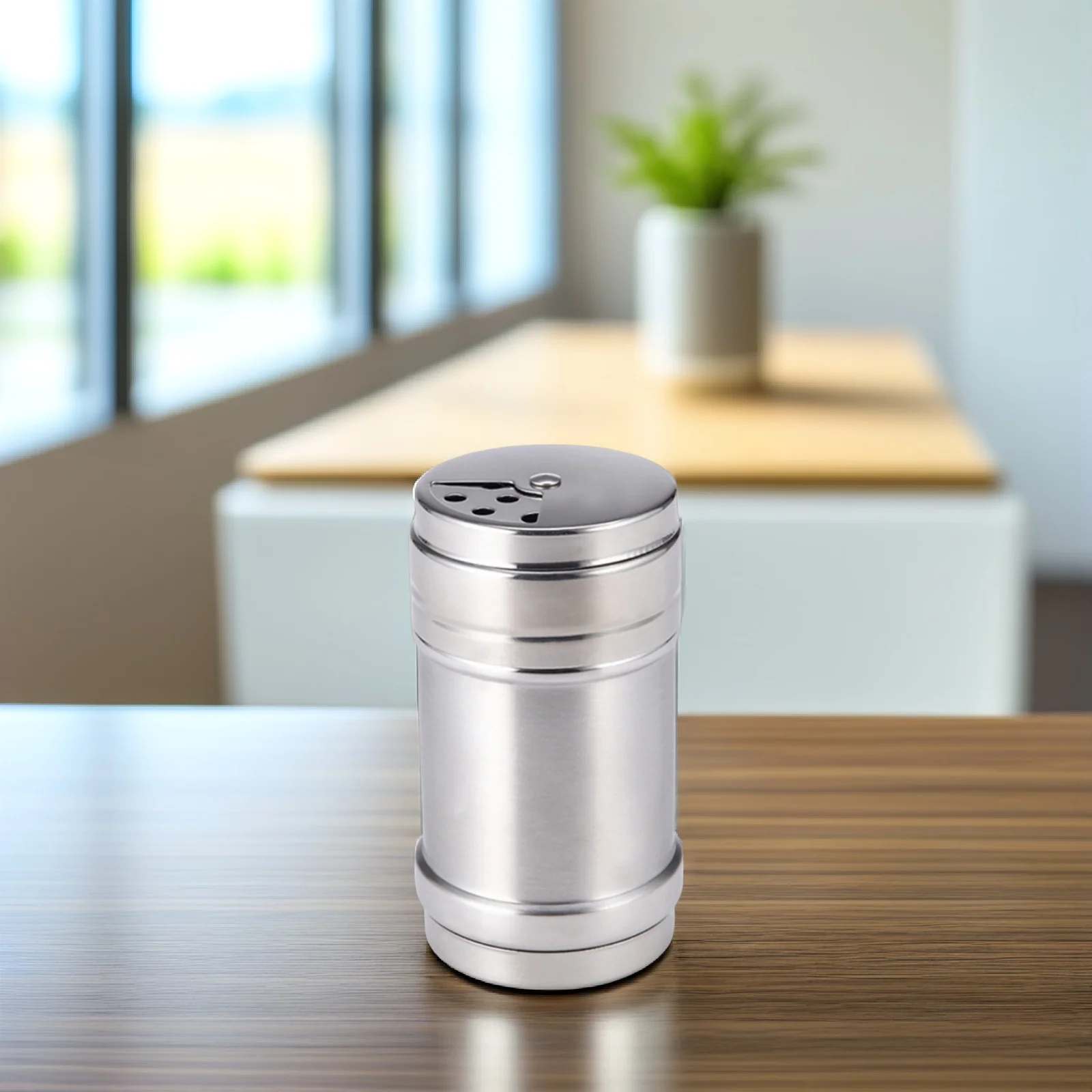 

Stainless Steel Seasoning Canister Adjustable Spice Shaker Salt Pepper Container Sugar Holder Kitchen Use Storage
