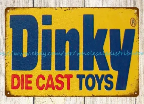 Dinky Die Cast Metal Tin Sign, inspirado Wall Art, Lodge, Café
