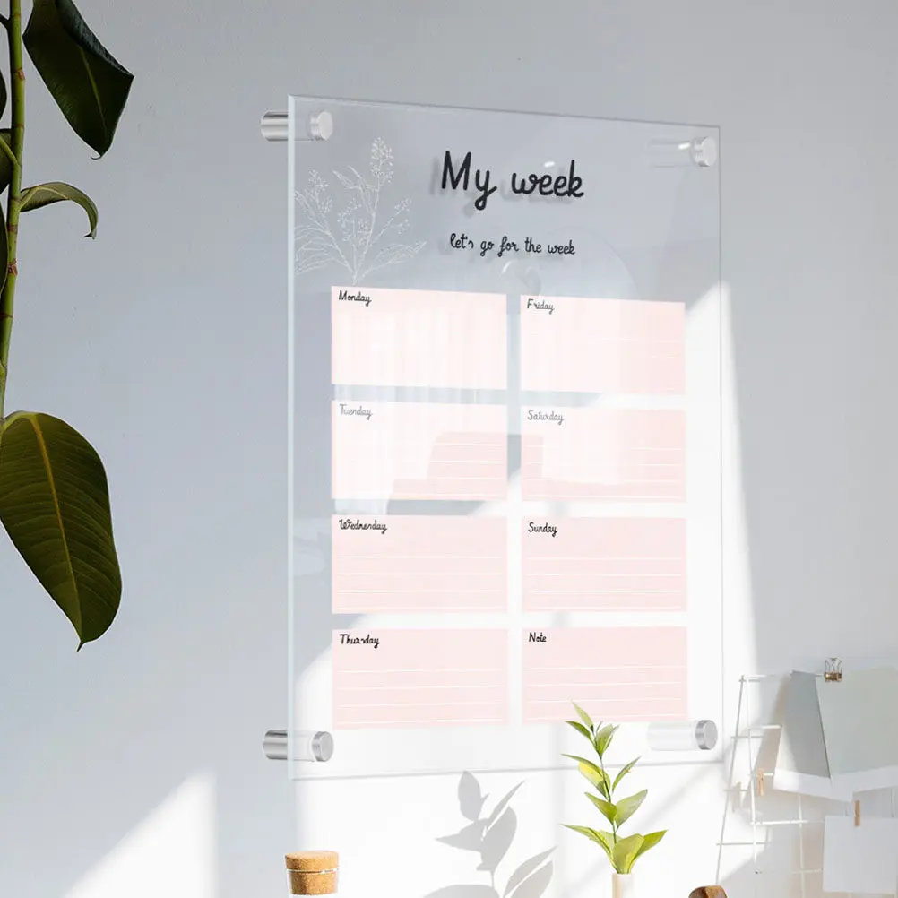 1Set Clear Acrylic Hanging Board Sign Wall Mounted Writing Memo Board for Restaurant Store Door Decor Erasable Creative Message