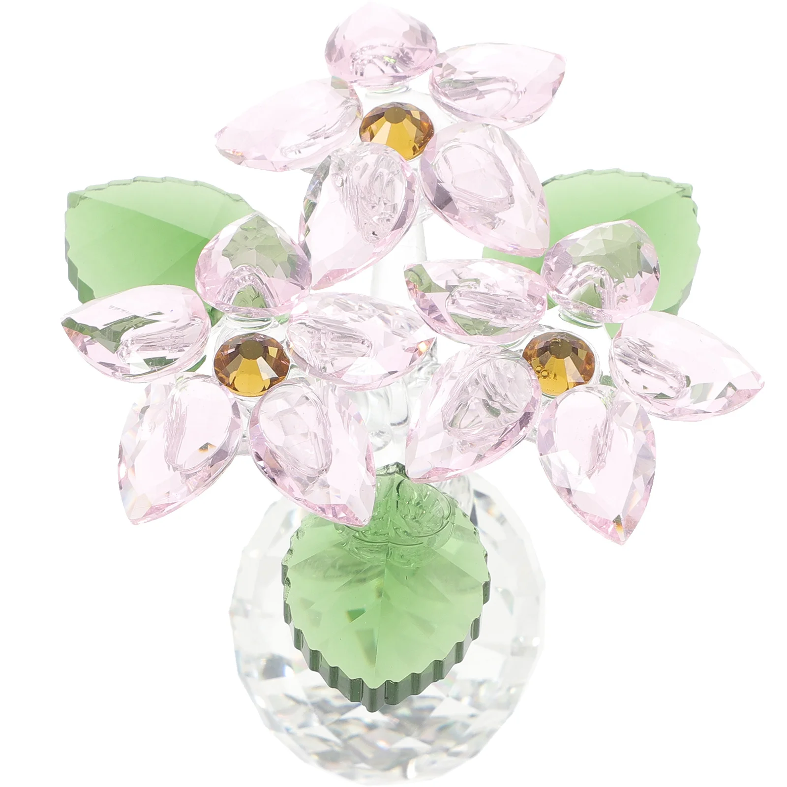 

Crystal Flower Artistic Desktop Ornament Lifelike Flower Shape Home Decoration Crystal Figurines Crystals in Flowers