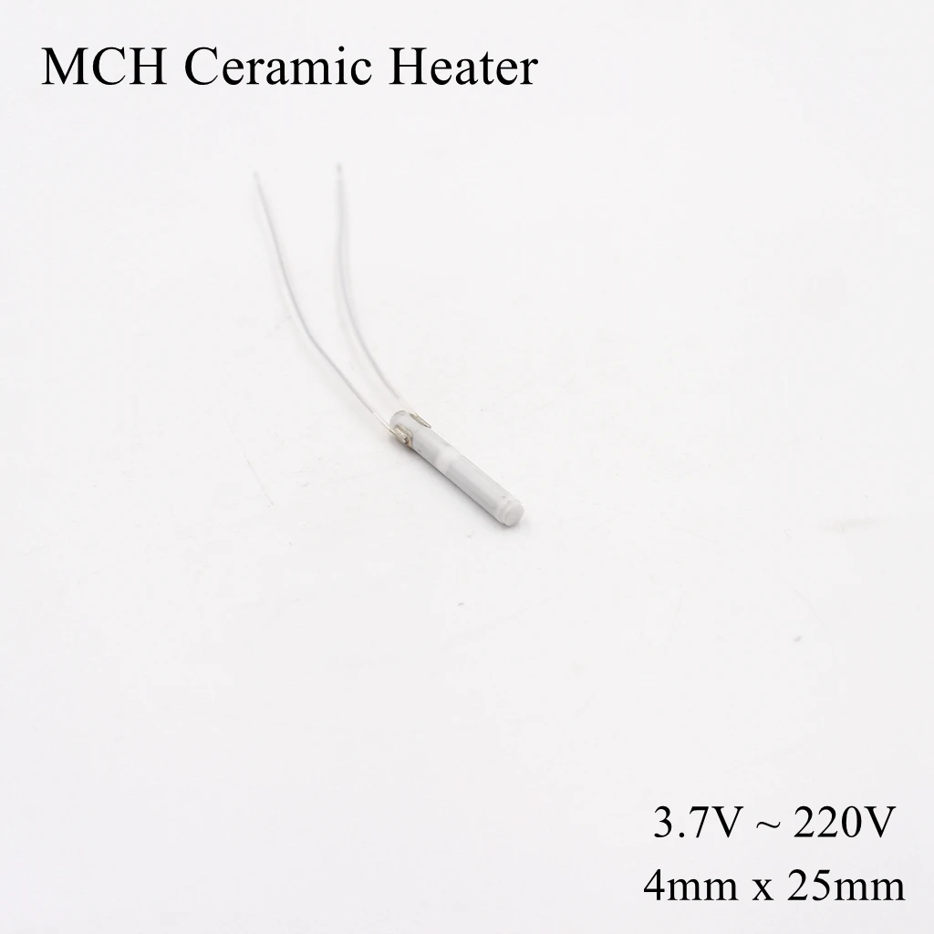 

φ 4mm x 25mm 5V 12V 110V 220V MCH Metal Ceramic Heater Tube High Temperature Alumina Electric Heating Rod Duct Pipe HTCC Dry