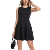Women Sleeveless Crewneck A-Line Short Dress For Business Casual Cocktail Graduation - Image 3