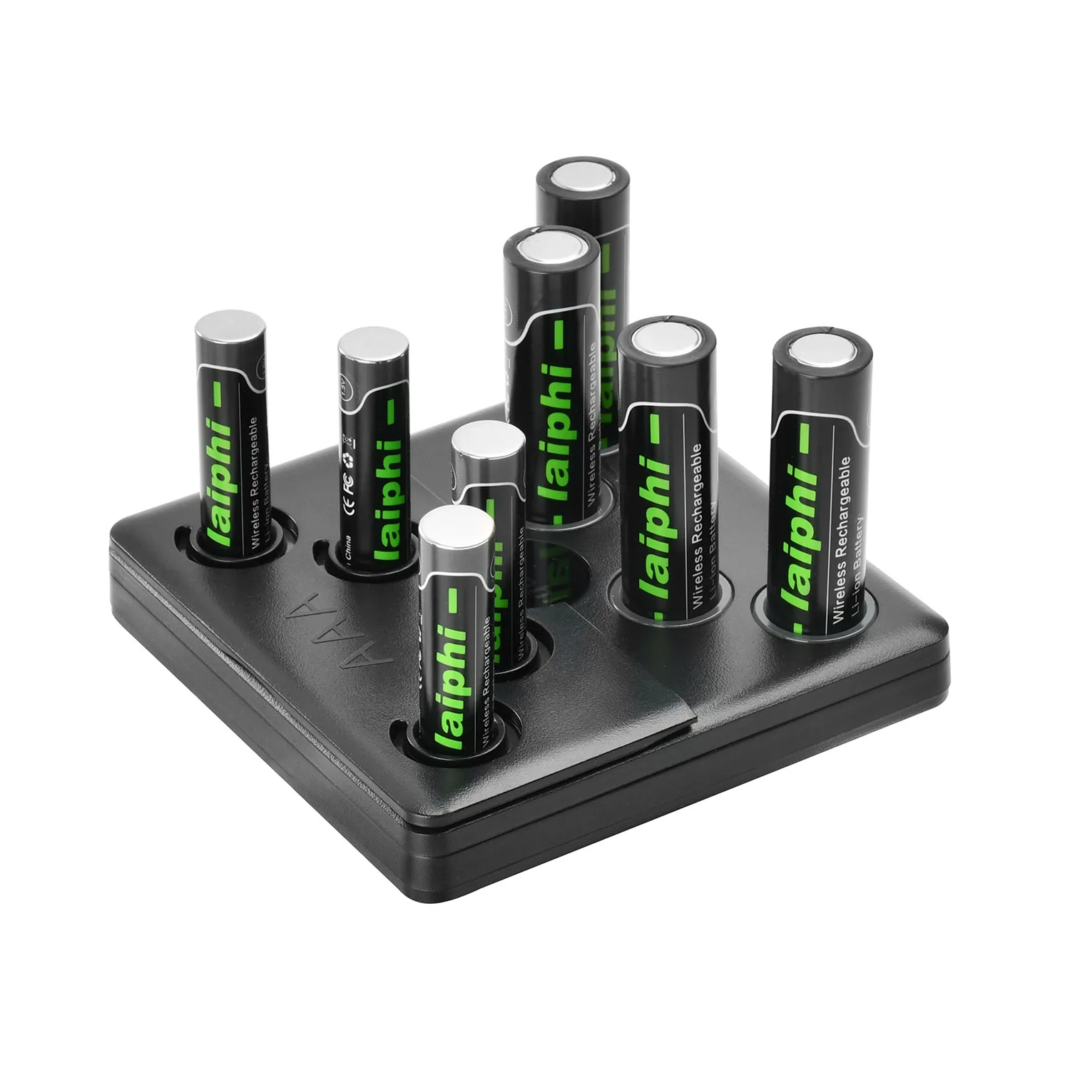 laiphi AA AAA Rechargeable lithium Batteries Charger, 4PCS AA AAA Rechargeable lithium Batteries, 8 bay charger/charging station