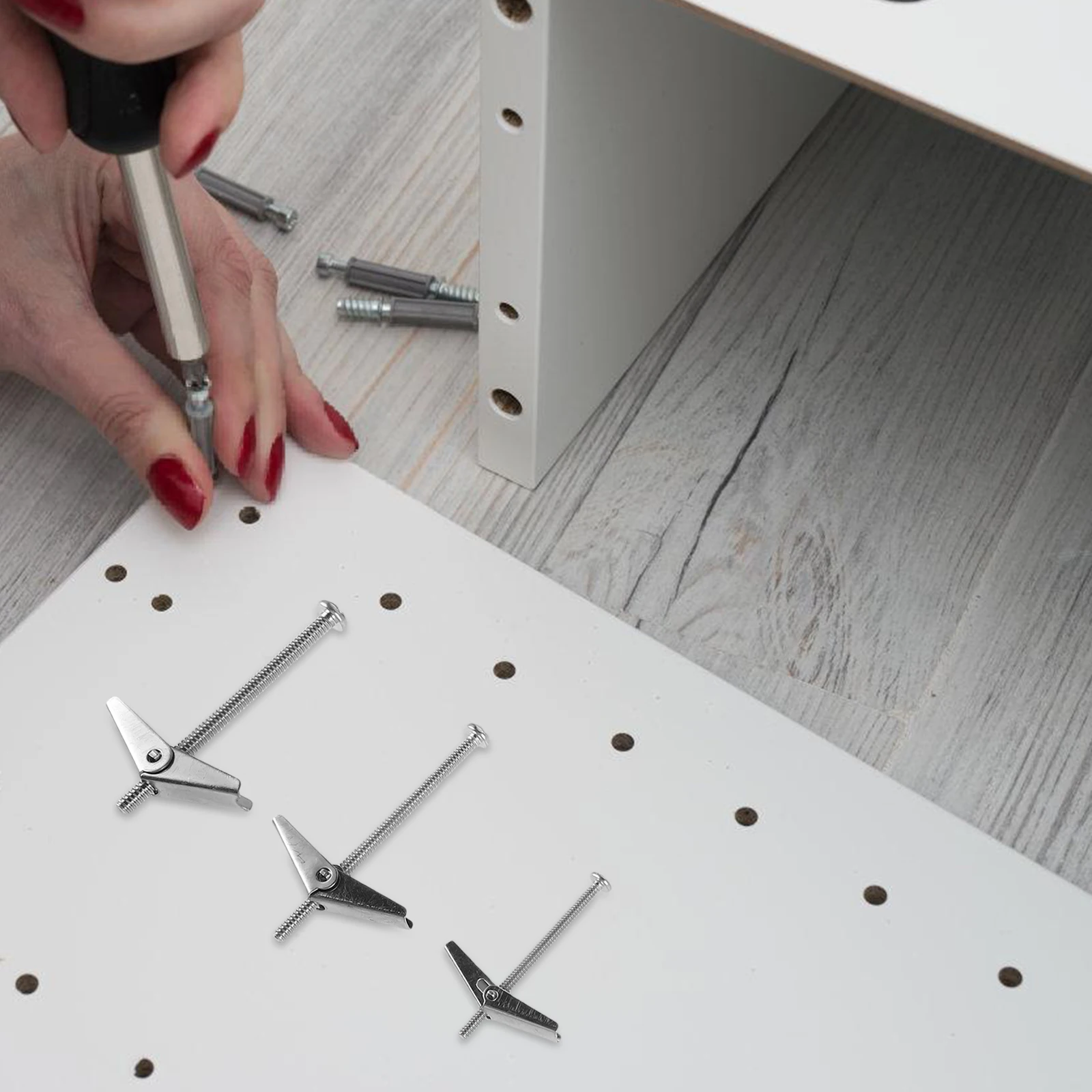 

24pcs Galvanized Steel Bolt Set Heavy Duty Drywall Anchors Toggle Bolts Plasterboard Fixings Storage Furniture