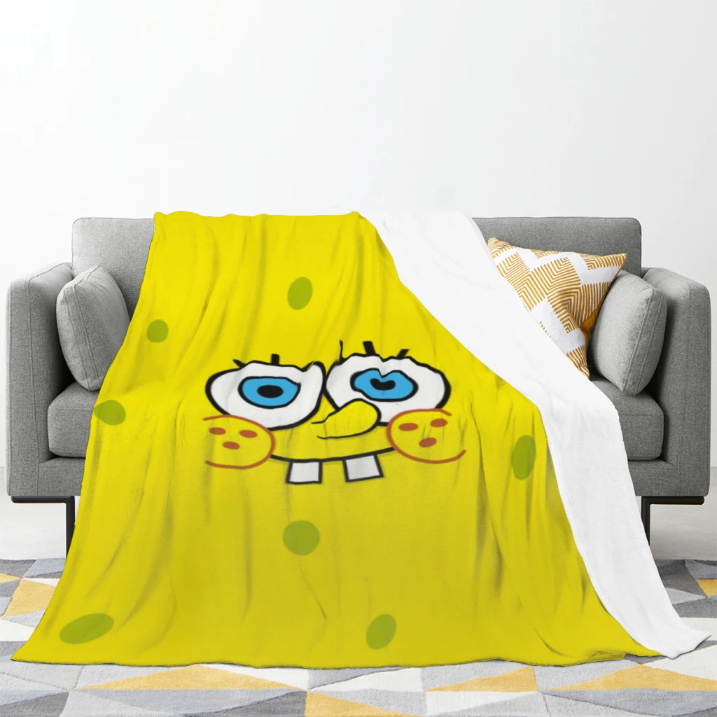 SpongeBob Medium Blanket Fluffy Soft Bedroom Decor Sofa Blankets Comforter Home and Decoration