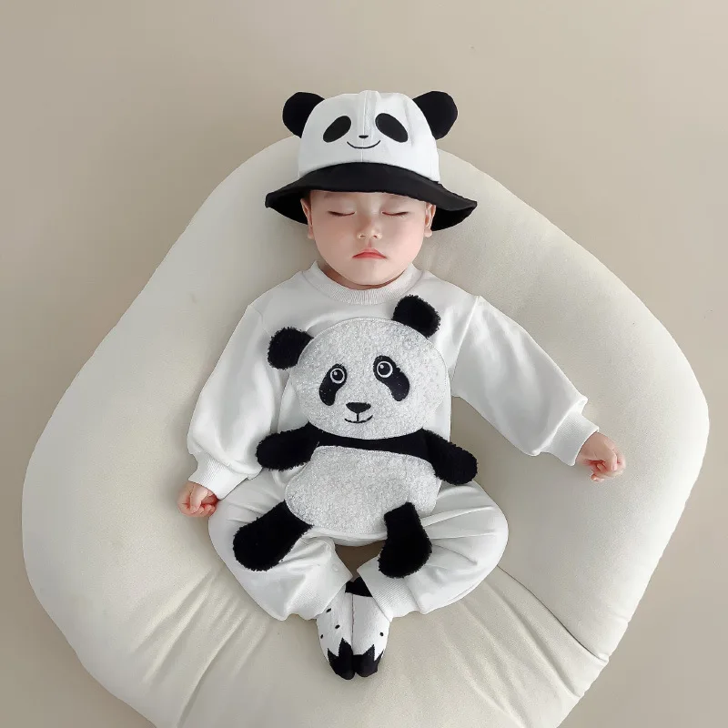 Kawaii Panda Baby Clothes Rompers For Girls Boys Bodysuit Autumn Long Sleeve Cotton Infant Baby Onesie Toddler One-Piece 0-3