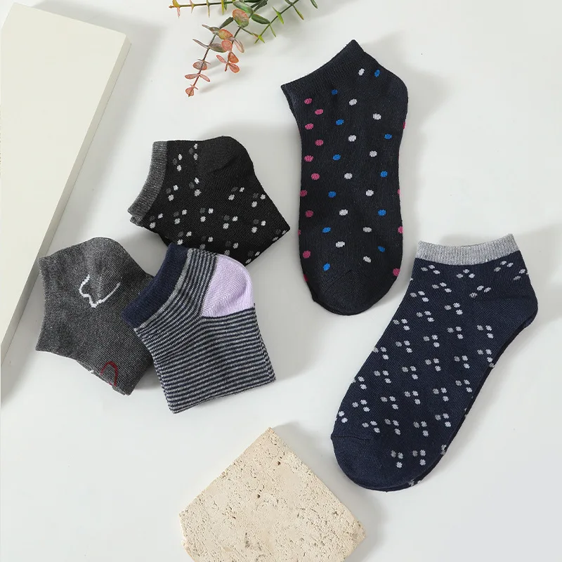 Chaussettes courtes carillon simples pour femmes, absorbant la sueur, respirantes, coupe basse, chaussettes à rayures peu profondes, chaussettes de bateau pour femmes, printemps, 5/10 paires