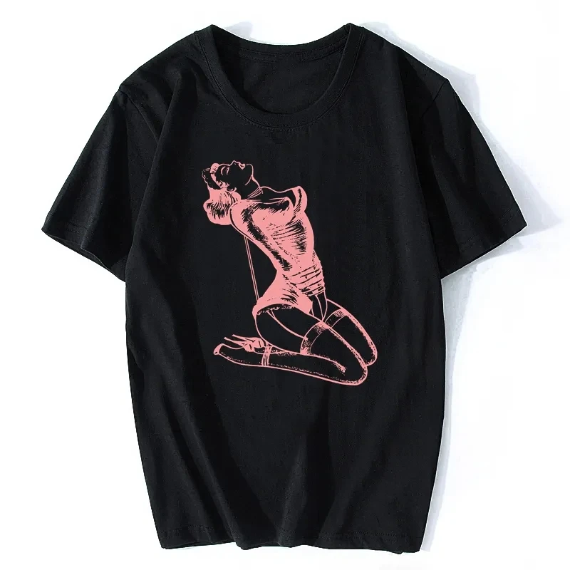 Rockabilly Goddess Pin Up Girl T Shirt Harajuku Graphic Tshirts Tops Homme Pure Cotton Anime Tshirt Hip Hop Tees Streetwear