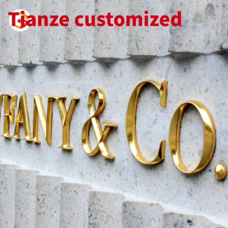 

(Customized) arsign factory outlet custom golden metal alphabet letters sign plating stainless steel logo