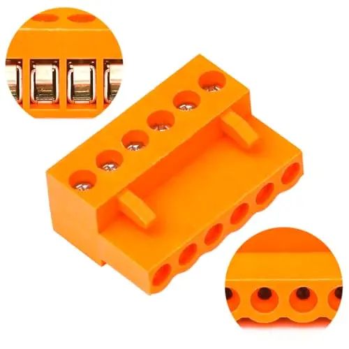 

3.96mm Connector 6Pin Phoenix Connector HT396K HT3.96K HT3.96V HT3.96R Orange PCB Screw Terminal Block (5Pcs 3.96M-6Pin)