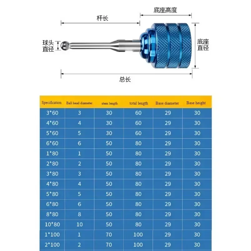 Kompatibel menemukan Probe sentuh bola pencarian perangkat pemusatan magnetik untuk mesin EDM nol titik sentuh Sensor Gauge