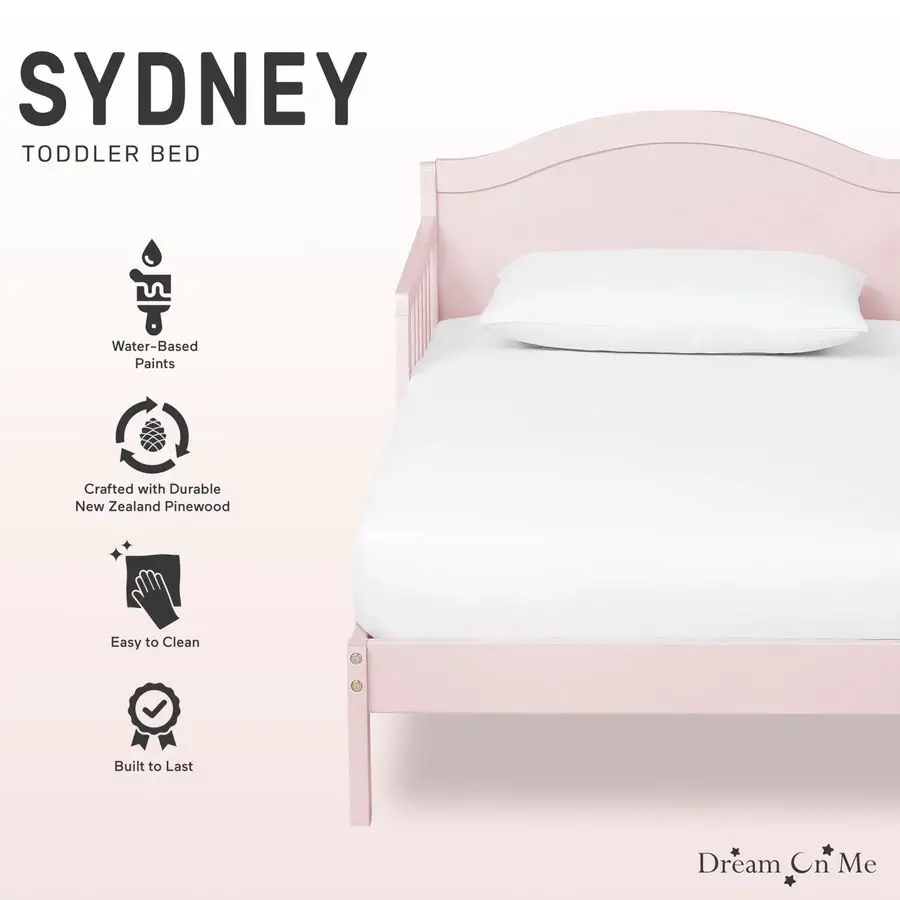 Cama infantil Sydney em rosa blush, certificação Greenguard Gold 53 x 29 x 28 polegadas, pacote de 1
