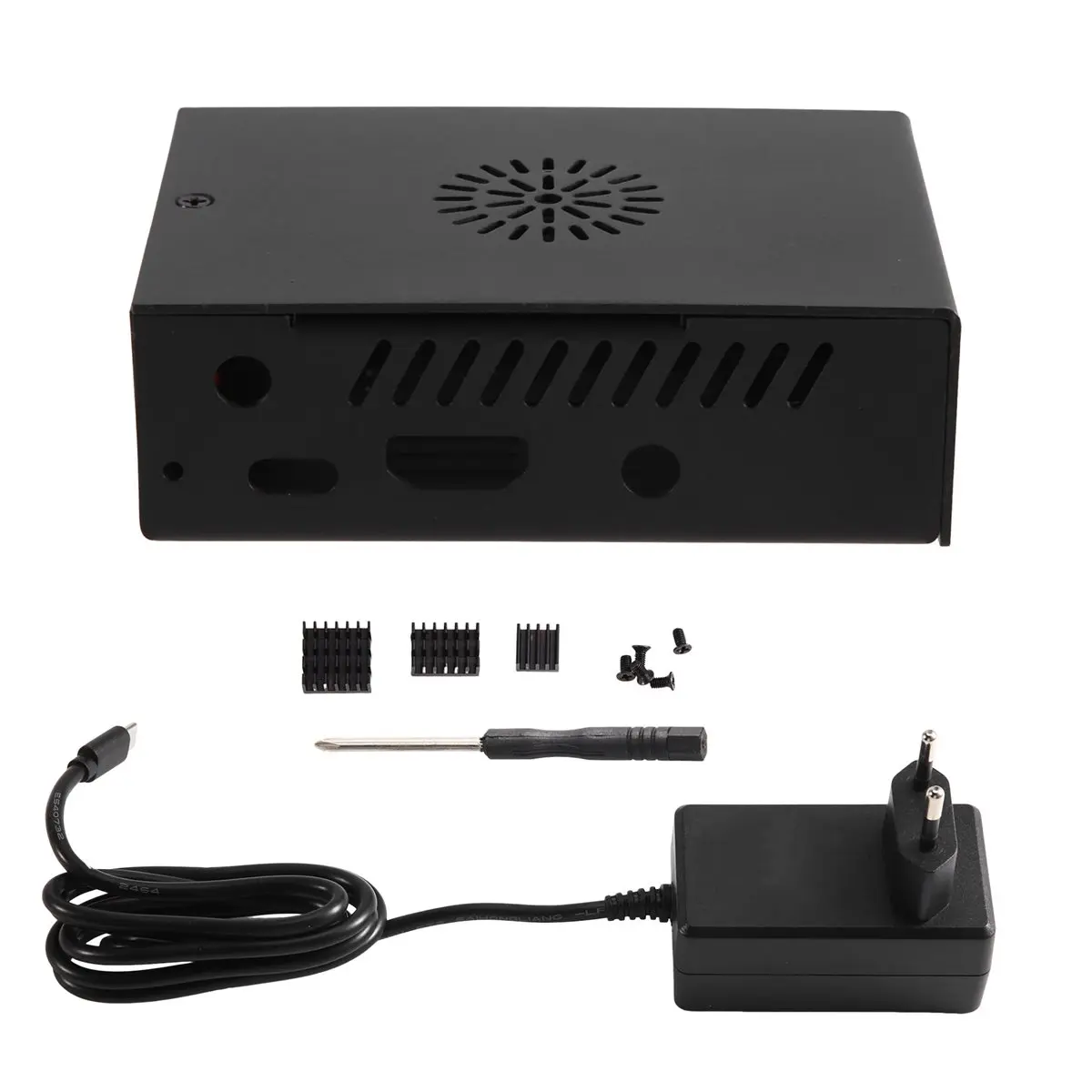 For 4PRO Metal Case Enclosure for 4PRO Compatible Expansion Board Fan Active Cooling EU Plug