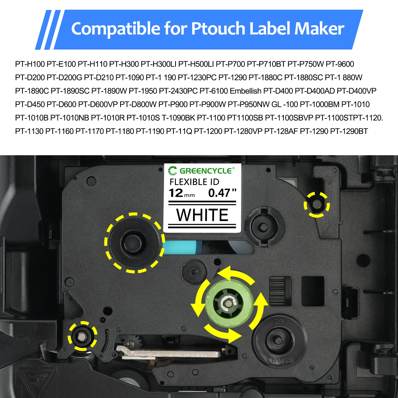 5/10 Pack TZe-FX Flexible ID Tape Compatible for Brother 6-24mm Cable Label Tape for Wire/Pipe Identification Wholesale Bulk