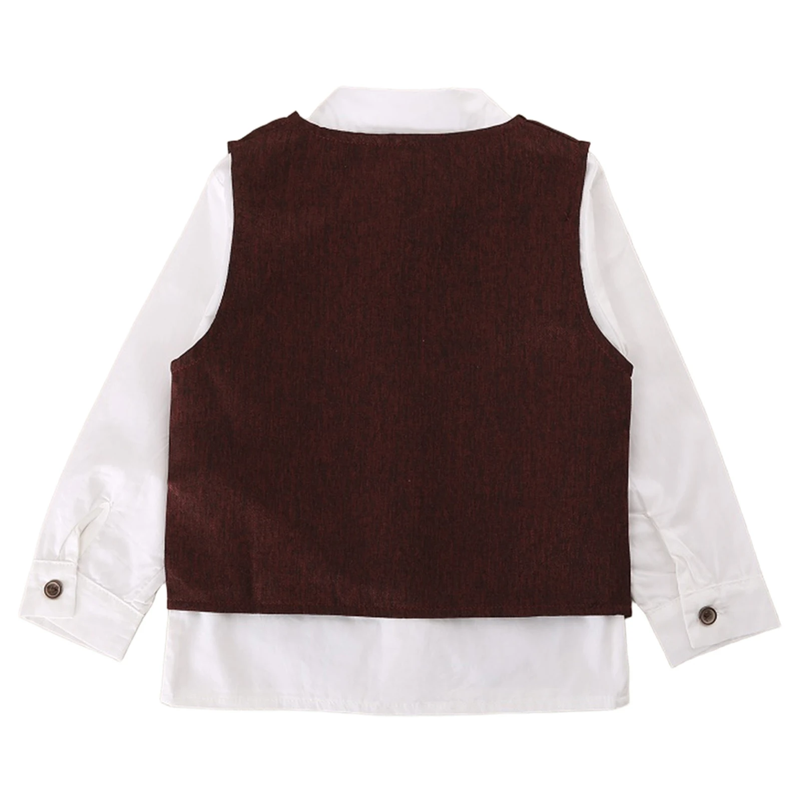 Bambini Ragazzi Uniformi scolastiche Abito da gentiluomo Camicia Gilet Pantaloni Set di vestiti per la festa di compleanno Abiti da battesimo Abiti da ragazzo