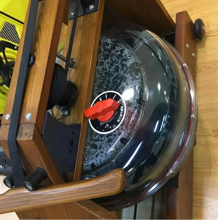 

Heavy duty exercise fitness equipment water rowing machine with wood frame gym equipment