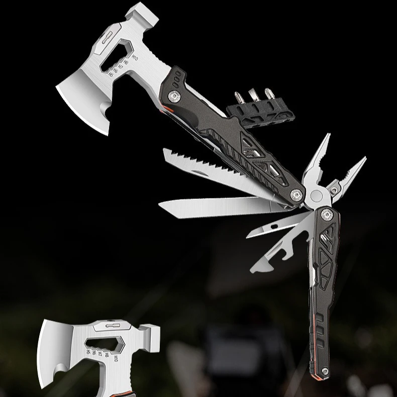 Outdoor Popular Folding Multifunctional Axe Hammer Pliers Portable Camping Hiking Student EDC Advanced Small Tool Equipment