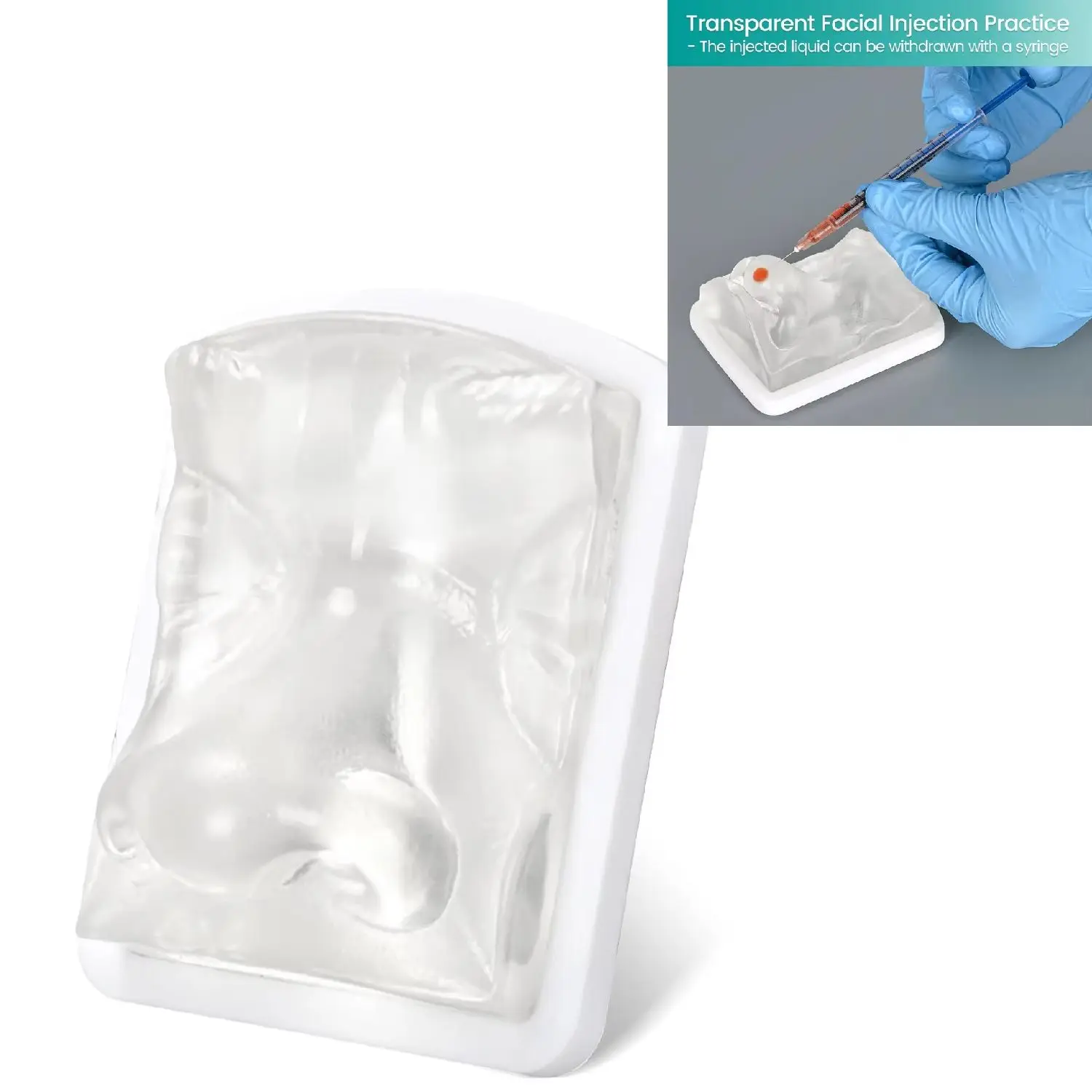 Transparent Nose Injection Model Injection Filler Practice for Micro Plastic Surgery Beautician Teaching Medical Student Doctor