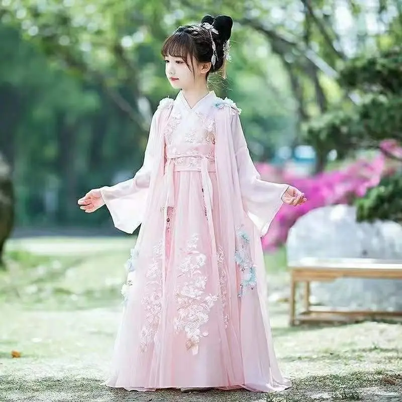 3-10-12T Hanfu vestito Ru per bambini primavera e autunno nuovo antico vestito in stile cinese per bambini antico stile Tang natale Dre