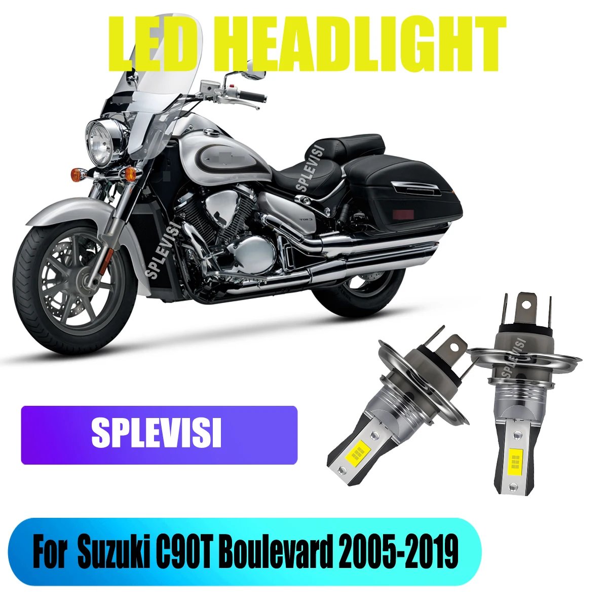

H4 Motorcycle LED Bulb 12V 45W - Plug-and-Play Headlamp Assembly For Suzuki C90T Boulevard 2005 2006 2007 2008 2009 2010-2019
