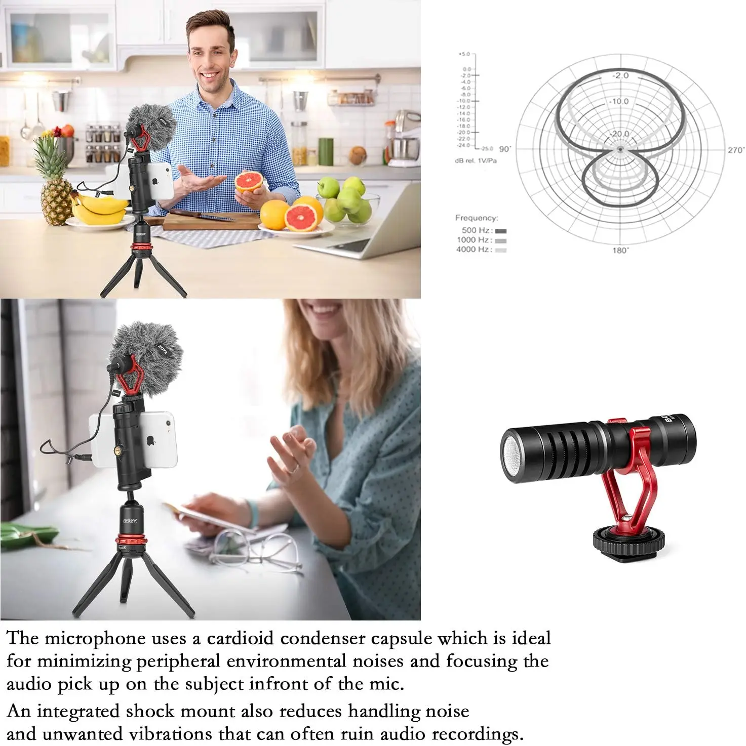 BOYA on Camera Shotgun Video Microphone By-MM1 YouTube Vlogging Facebook Livestream Recording Mic