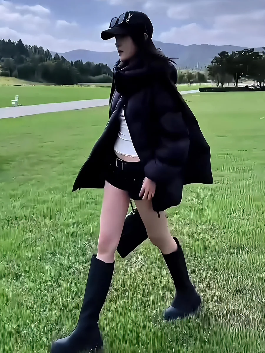 

Women's Thiened White Du down Puffer Jaet Winter Coat Hooded Warm Sli Sweet Sle Regular Length No Brand