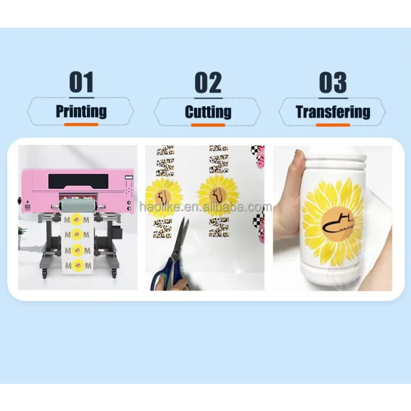 A3 UV DTF Printer Dual XP600 Heads Auto-Clean System For  Bulk Glass Cup Wraps 16oz Tumbler Decals New