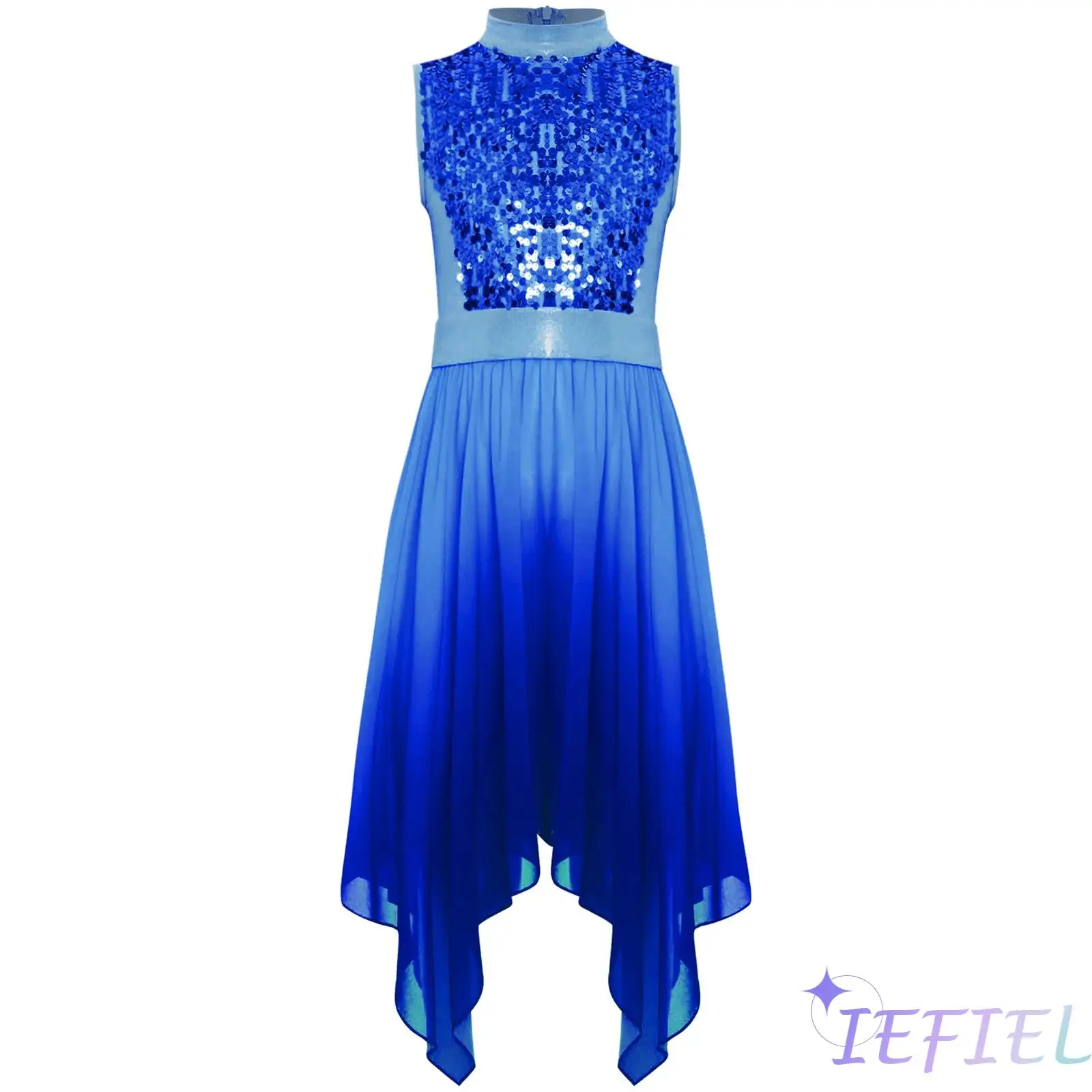 キッズガールズ神聖な叙情的なダンス衣装スパンコールノースリーブドレスとワイドレッグパンツイースターハロウィンクリスマスのお祝い用