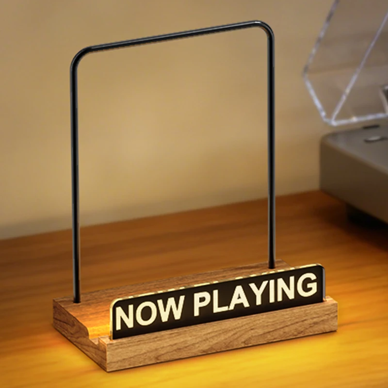 Now Playing Vinyl Record Stand with Light, Fingerprint-Proof Acrylic Album Display Holder, Warm White LED Stand