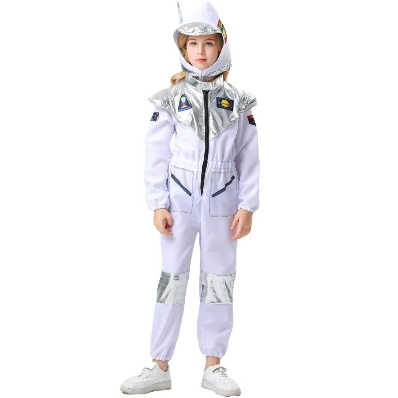 Space astronaut Cosplay stage white astronaut spacesuit Costume performance Halloween for kid