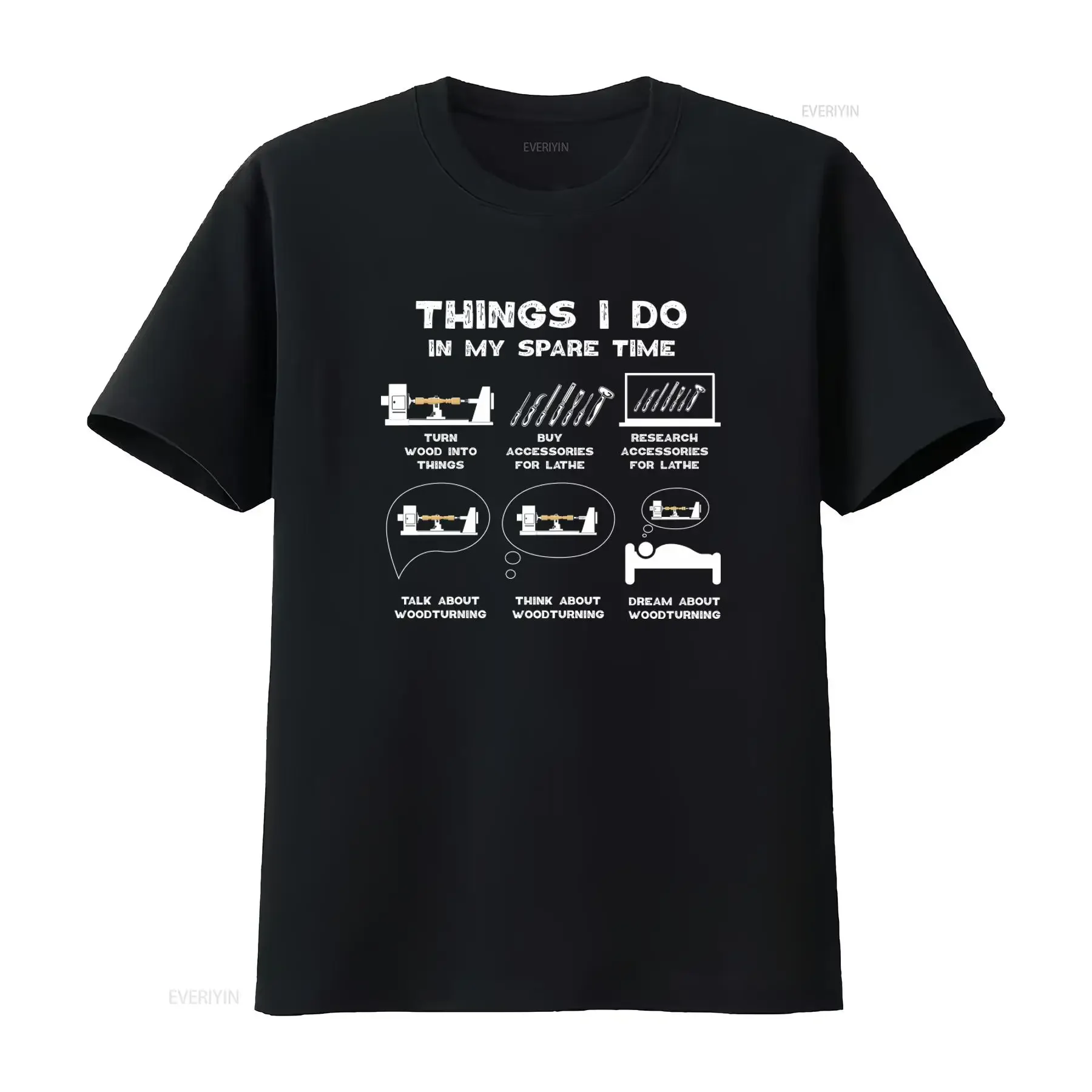 Woodturning Hobbyist Spare Time Activities T Shirt for Woodworking Enthusiasts vintage Washed Top For Everyday Wear Casual