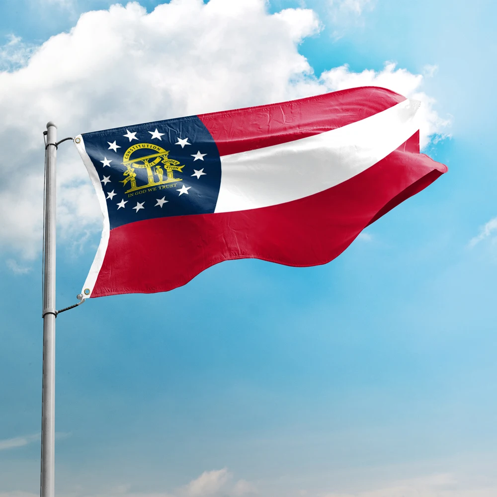 Georgia Flag 3*5FT 90*150CM USA States Flags Design Custom Indoor Outdoor Decor Banners  Polyester UV Resistance Double Stitched