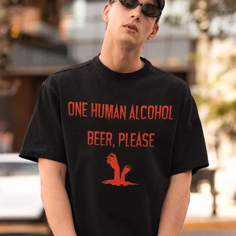 One Human Alcohol Beer Please T Shirt Jackie Daytona Lucky Brews What We Do In The Shadows Laszlo