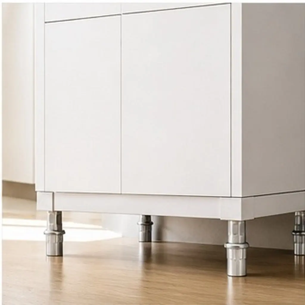 4Pcs Adjustable Stainless Steel Furniture Legs Stable Leveling Feet for Kitchen Cabinets Wardrobes Metal Shelves Height 2.8 to