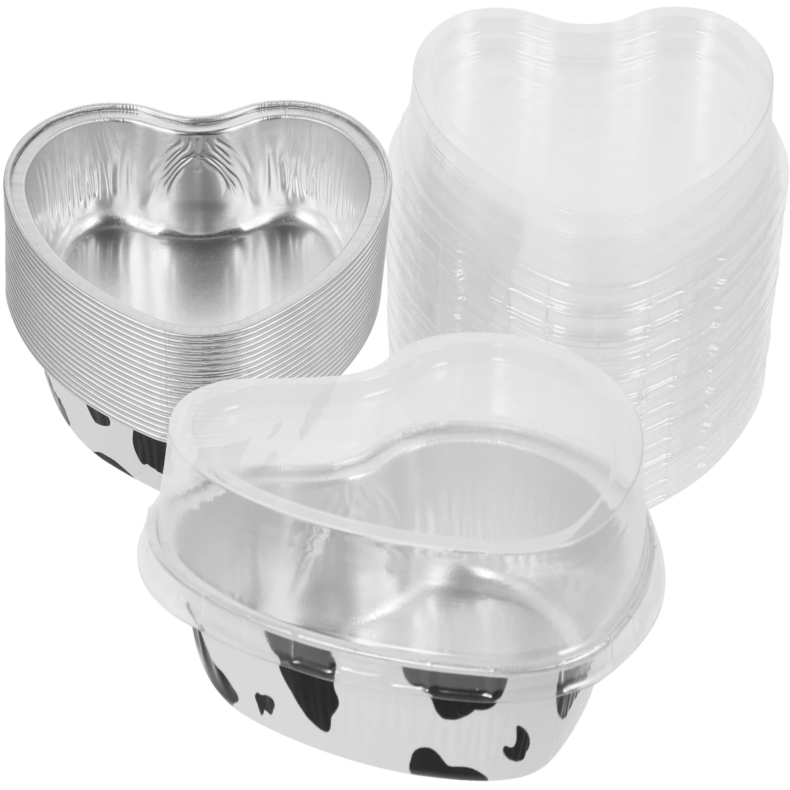 

Aluminum Foil Box Cake Pudding Cup Heart Shaped Pans Bulk Heart-shaped Baking Dish