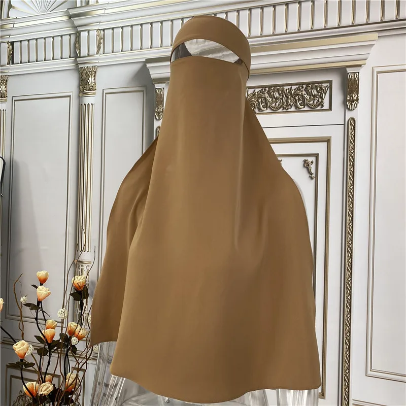 New Muslim Unisex Veil Fashion Ramadan High Quality Tie Back Headcover Women Headwrap Solid Color Soft Face Cover Hijab