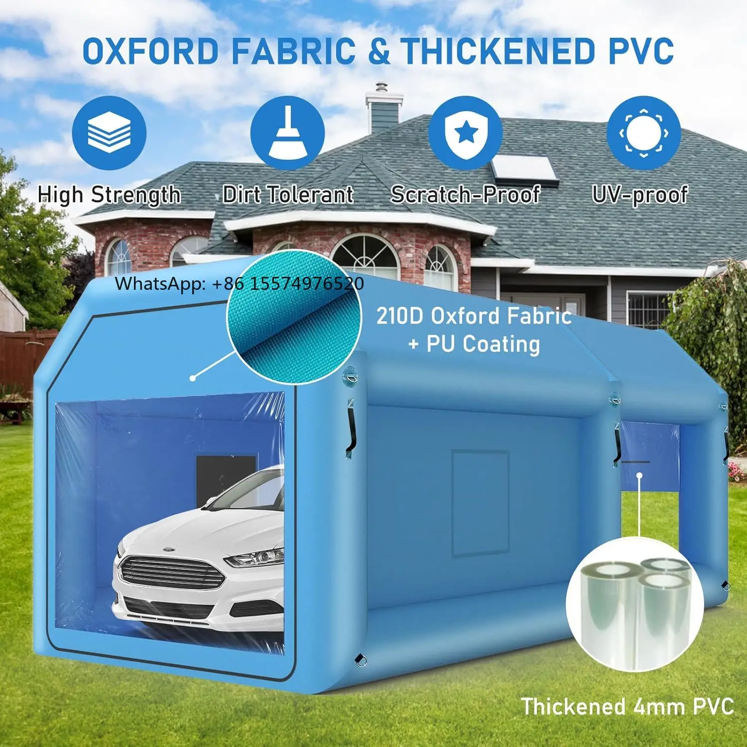 2026 - Custom-made giant white inflatable car garage tent, outdoor inflatable car garage tent, airtight paint booth tent