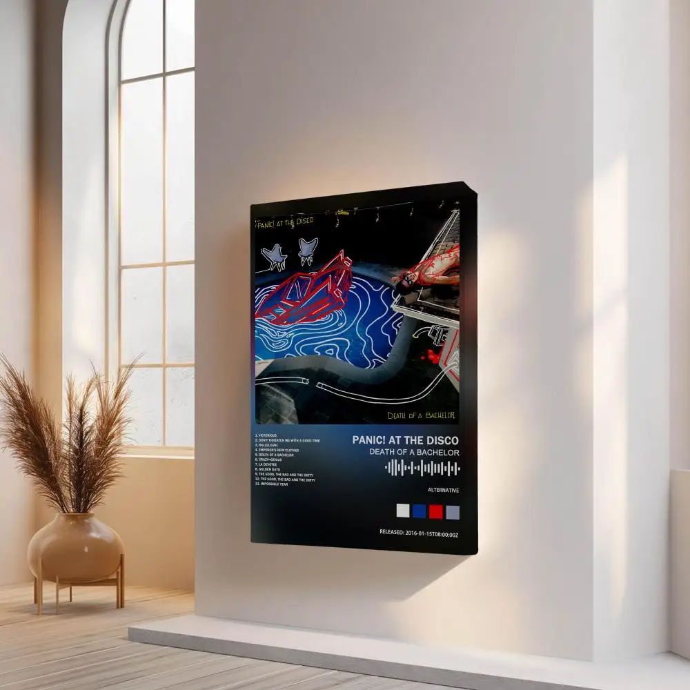 painel-decorativo-panic-at-the-disco-com-caligrafia-e-arte-de-capa-de-Album-para-cafeterias-bares-e-decoracao-de-parede