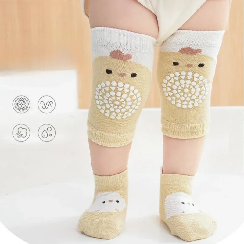 Baby Knee Pad And Floor Socks Set Non-slip Crawling Cushion Infants Toddlers Socks Protector Safety Kneepad 2-piece Set Girl Boy