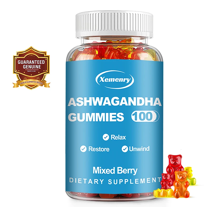 

Ashwagandha Gummies - Relieve Stress, Improve Sleep, Support Brain Health, Muscle and Strength, Boost Immunity