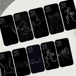 Sexy Line Art Drawing Case Phone Case For iPhone 11 12 13 14 15 Pro Max 7 8 Mini Plus SE X XS XR