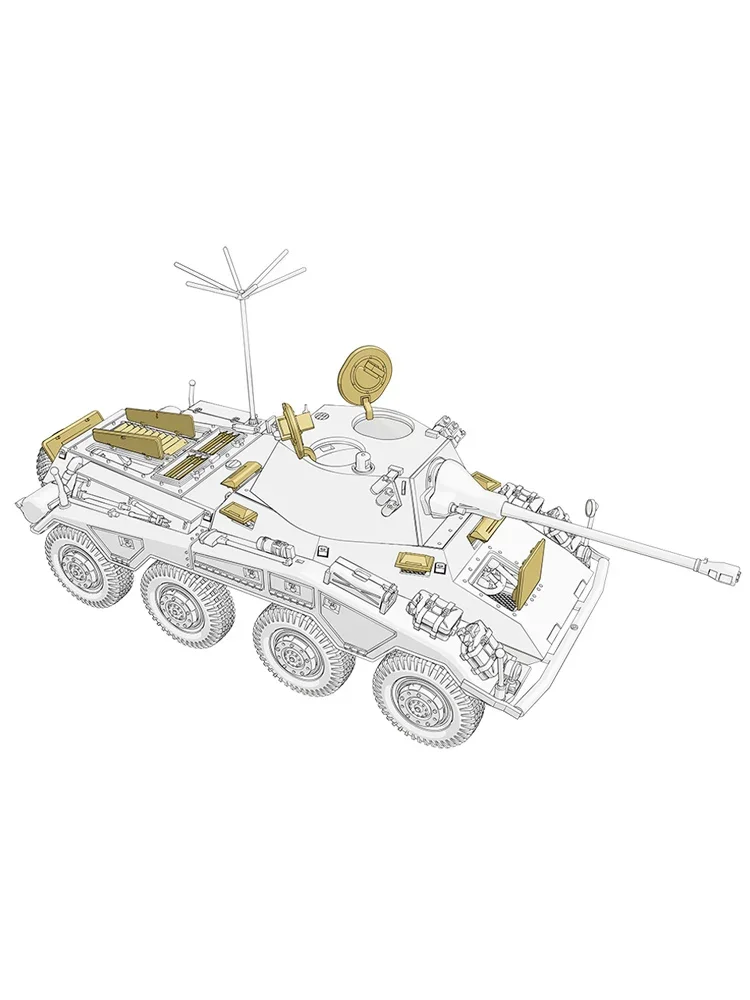 Magic Factory, Assembled Model Kit MF-3001 SDKFZ 234/2 Cougar Wheeled Armored Vehicle 1/72