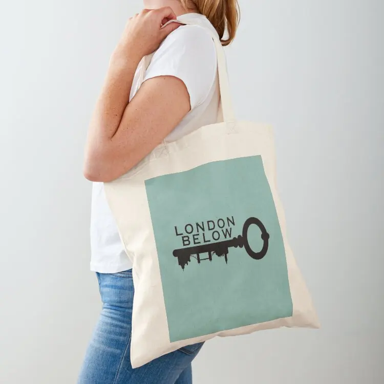 

London Below Logo - Black Tote Bag university shopper bag tote bags aesthetic Canvas shoulder bag canvas tote